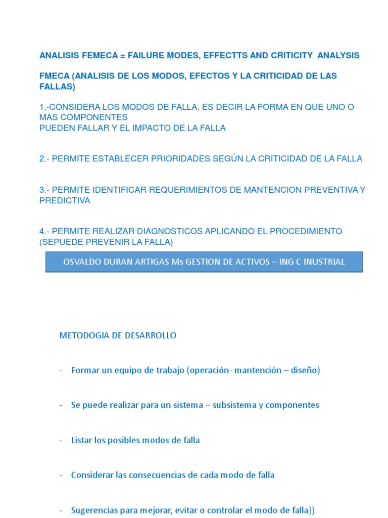 Analisis Fmeca | PDF | Ingeniería de confiabilidad | Informática