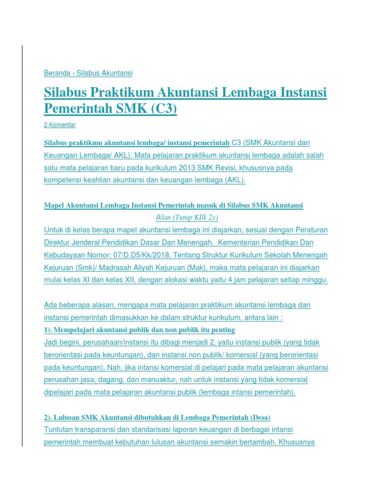 Silabus Akuntansi Pemerintahan