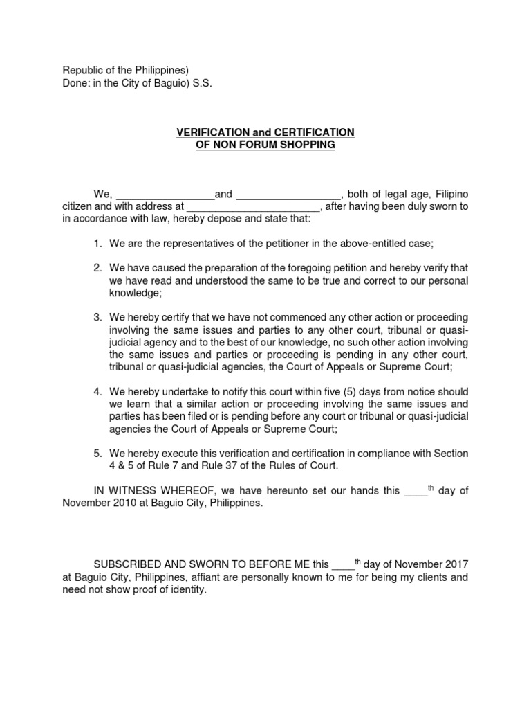 Legal Verification for Petitioners | PDF | Law