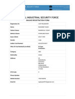 Central Industrial Security Force: Online Registration Form