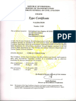 Type Certificute: Republic of Indonesia Ministry of Transportation Directorate General of Civi Aviation