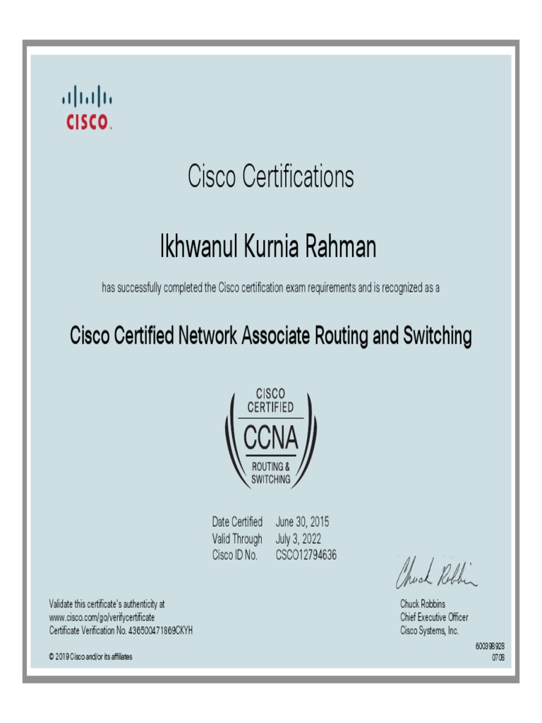 Cisco Certifications Ikhwanul Kurnia Rahman: Cisco Certified Network ...