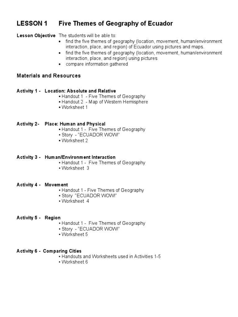 Husiak Fivethemes Pdf Natural Environment Geography