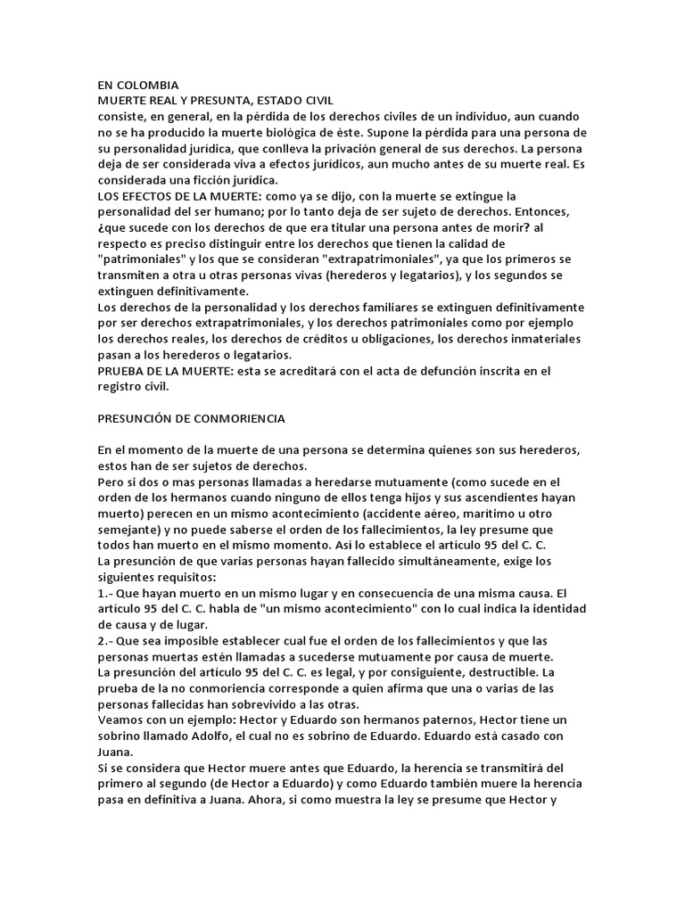 Muerte Real y Presunta Stand | PDF | Matrimonio | Muerte