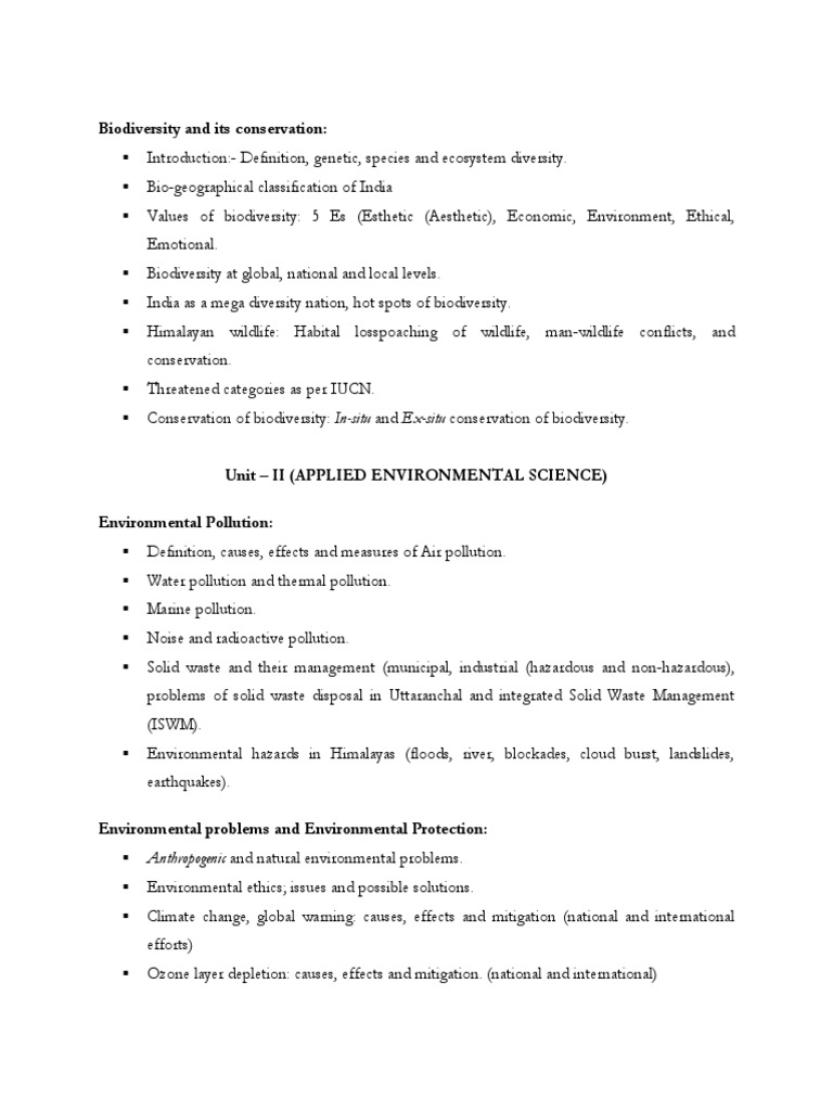 Biodiversity & Environmental Conservation Guide | PDF | Biodiversity ...