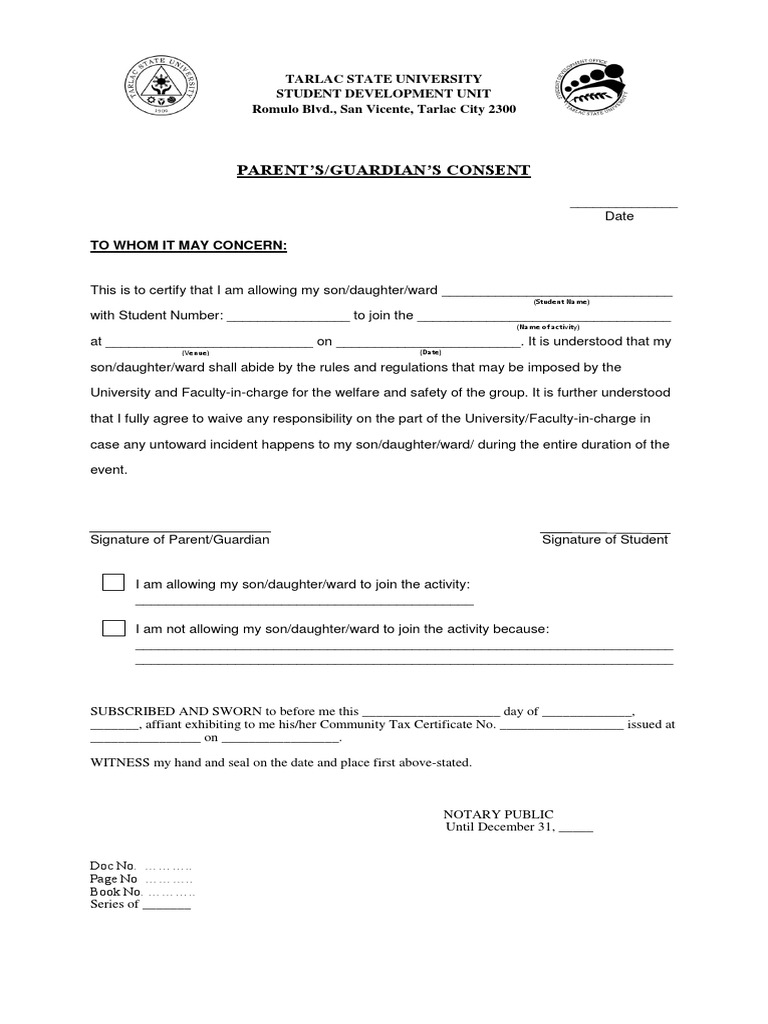 Parental Consent Form Template | PDF | Career & Growth | Social Science
