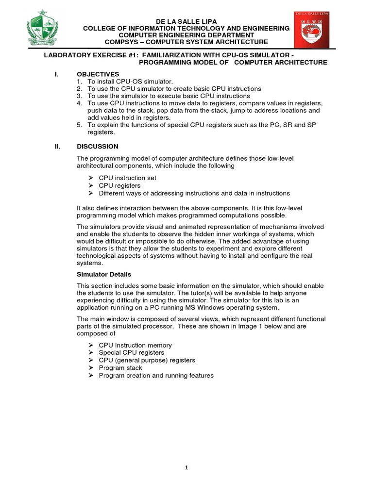 CPU-OS Simulator Lab Exercise | PDF | Central Processing Unit ...