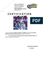 Certification: Sta - Maria Elementary School