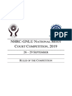 NHRC-GNLU NMCC 2019 - Rules of The Competition