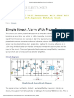 Simple Knock Alarm With Piezo Sensor Circuit Diagram