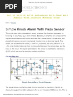 Simple Knock Alarm With Piezo Sensor Circuit Diagram