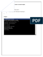 Exp 1: WAP To Print Your Name On Console Output
