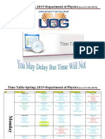 Time Table-Spring: 2019-Department of Physics