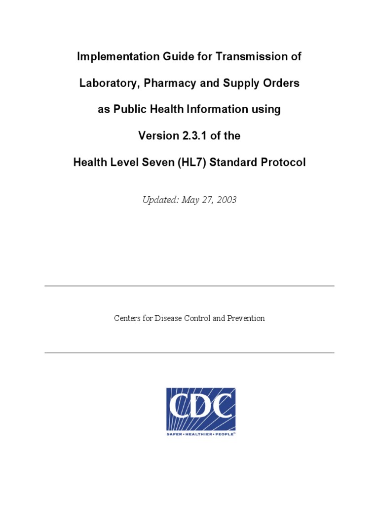 1 Order Implementation Guide 2003-05-27 | PDF | Health Care | Health ...