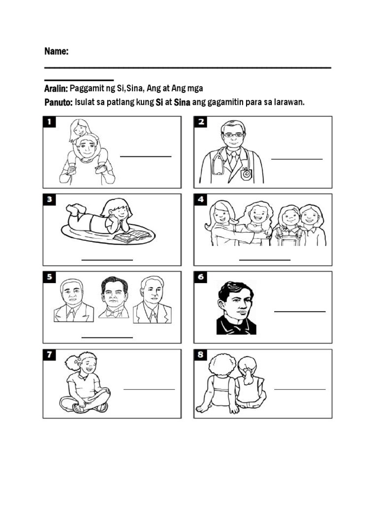 Paggamit NG Si at Sina, Ang at Ang Mga | PDF