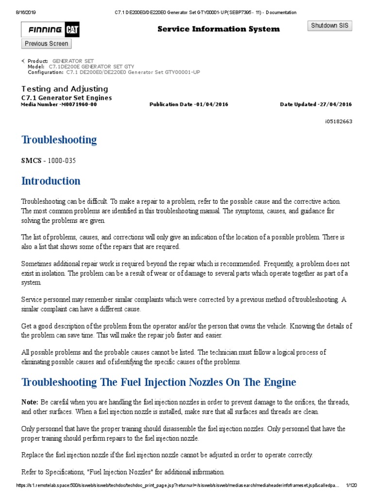Troubleshooting Guide for Generator Set Engine Issues PDF