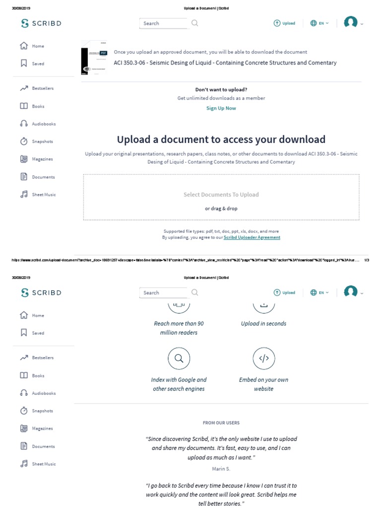 Upload A Document To Access Your Download | PDF | Scribd | Multimedia