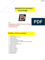 Preliminaries For Pressure Vessel Design