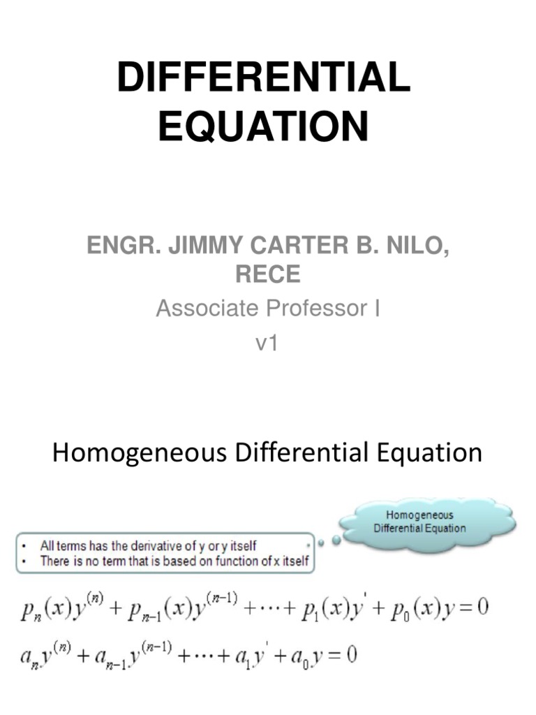 Solutions to Common Types of First Order Differential Equations | PDF ...