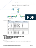 Packet Tracer - Configuring Ipv6 Static and Default Routes
