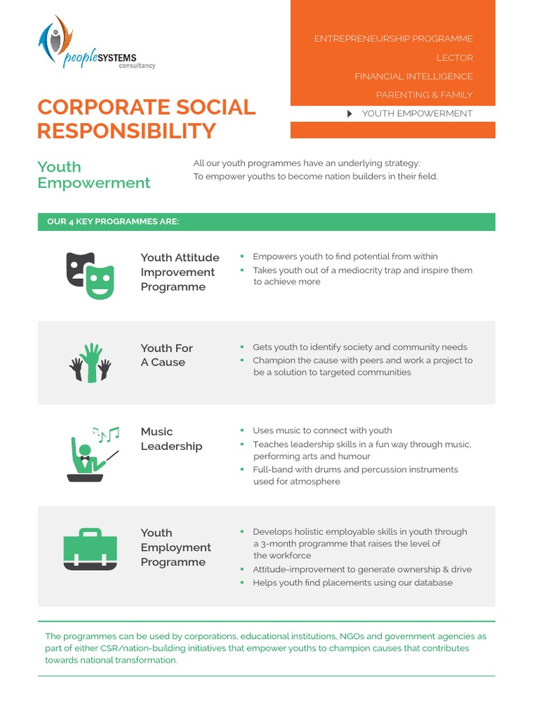 Corporate Social Responsibility: Youth Empowerment | PDF | Empowerment ...