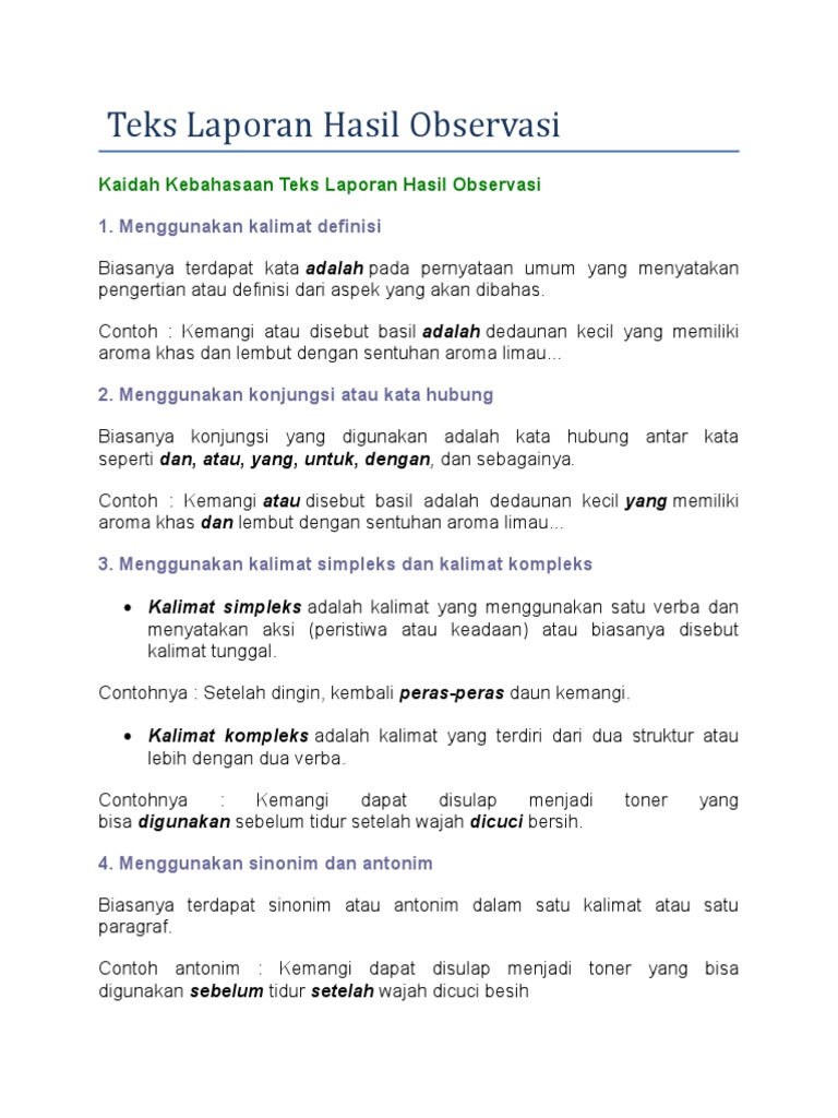 Laporan Hasil Observasi