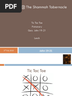Fellowship at The Shammah Tabernacle: Tic Tac Toe Pictionary Quiz: John 19-21 Lunch
