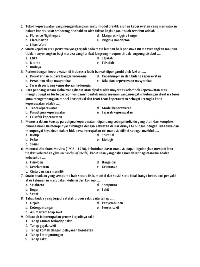 13++ Contoh soal konsep dasar keperawatan kelas 10 semester 2 ideas