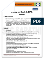 Essay On Bank & NPA: SSC Sarathi: Tier - III English Descriptive Topics