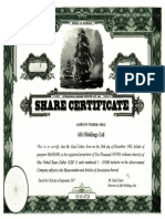Afri Holdings Share Certificate