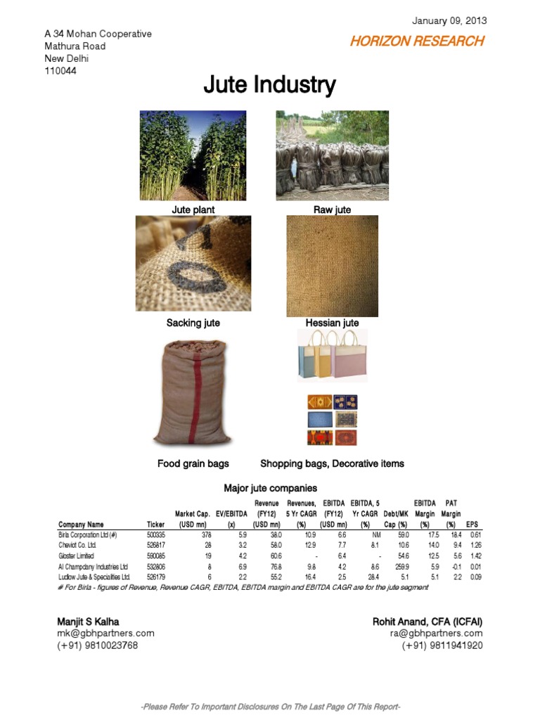 Jute Industry PDF Jute Stocks
