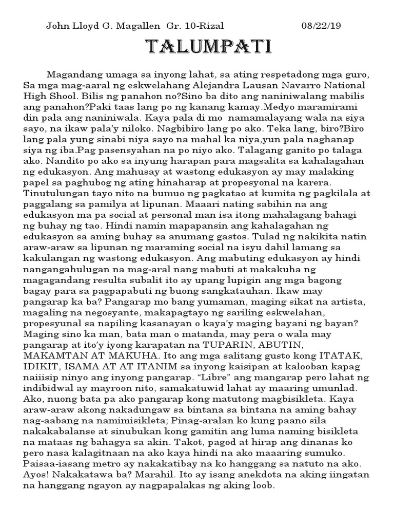 Talumpati | PDF