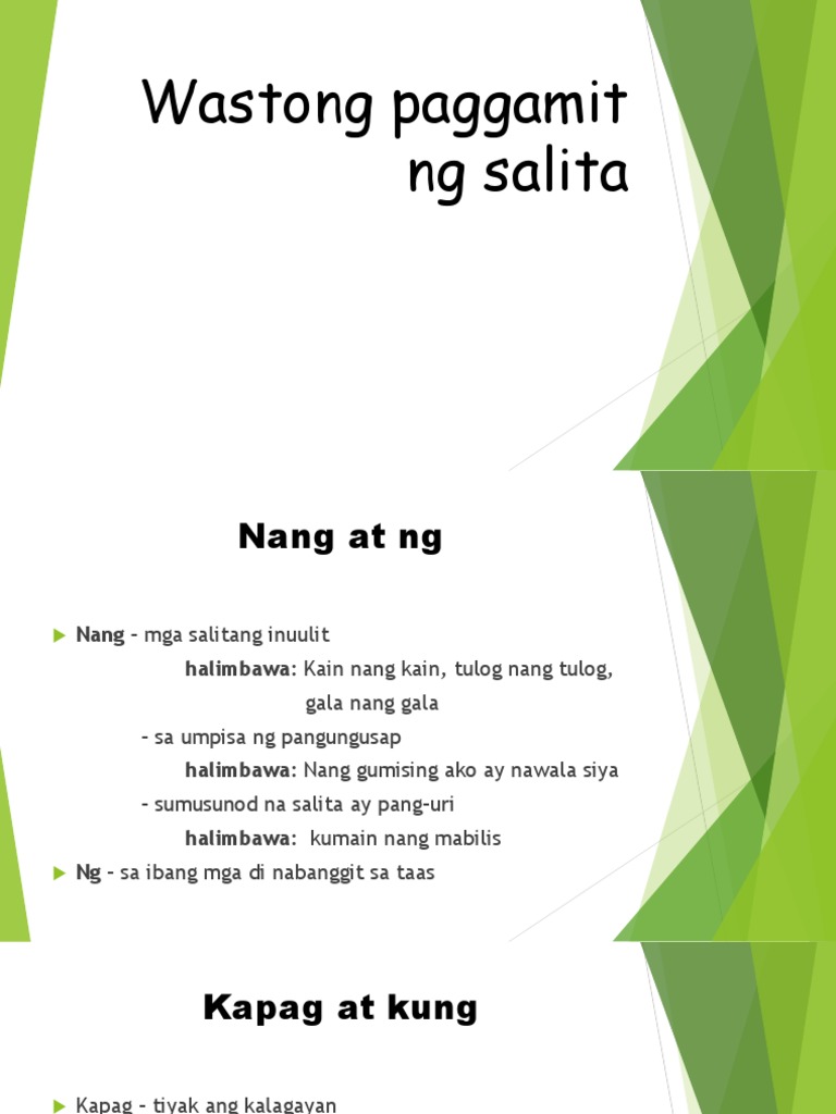 Wastong Paggamit NG Mga Salita | PDF