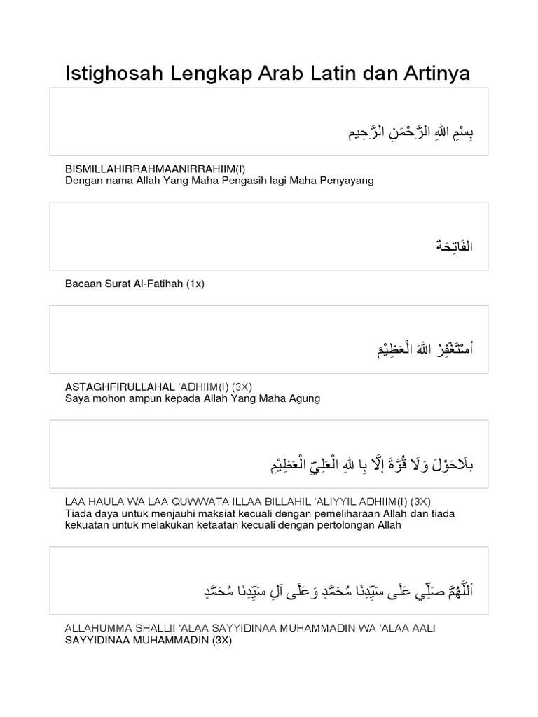 Istighosah Lengkap Arab Latin Dan Artinya