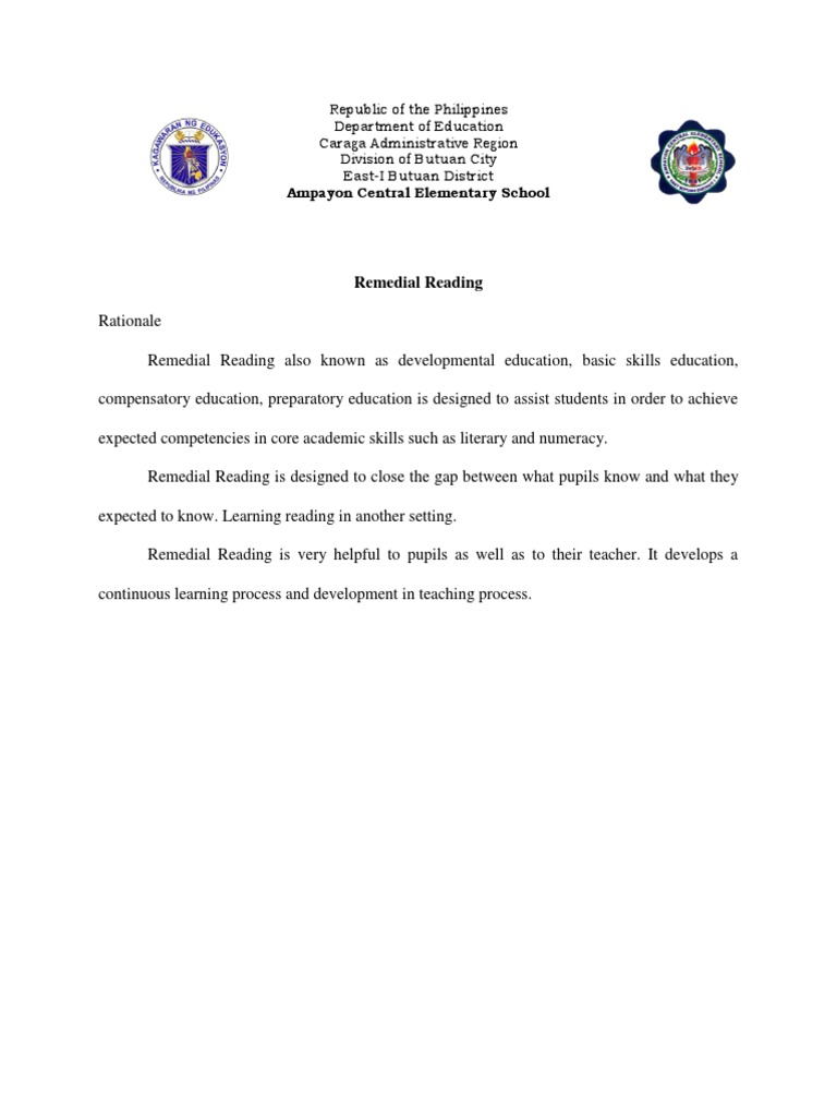 Remedial Reading Program Overview | PDF
