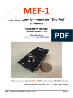 MEF-1 QRP Monoband “ENDFED” antenna Tuner Assembly Manual
