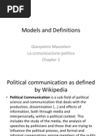 Models and Definitions: Gianpietro Mazzoleni La Comunicazione Politica