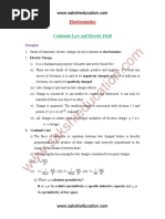 Electrostatics: Coulombs Law and Electric Field