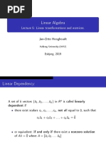 Linear Algebra: Lecture 5: Linear Transformations and Matrices