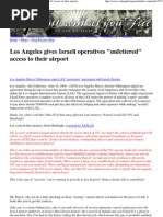 Los Angeles Gives Israeli Operatives Unfettered' Access to Their Airport