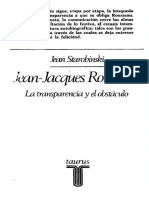 Jean Jacques Rousseau. La transparencia y el obstaculo. Starobinsky