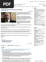 Netanyahu Authorized Dubai Assassination
