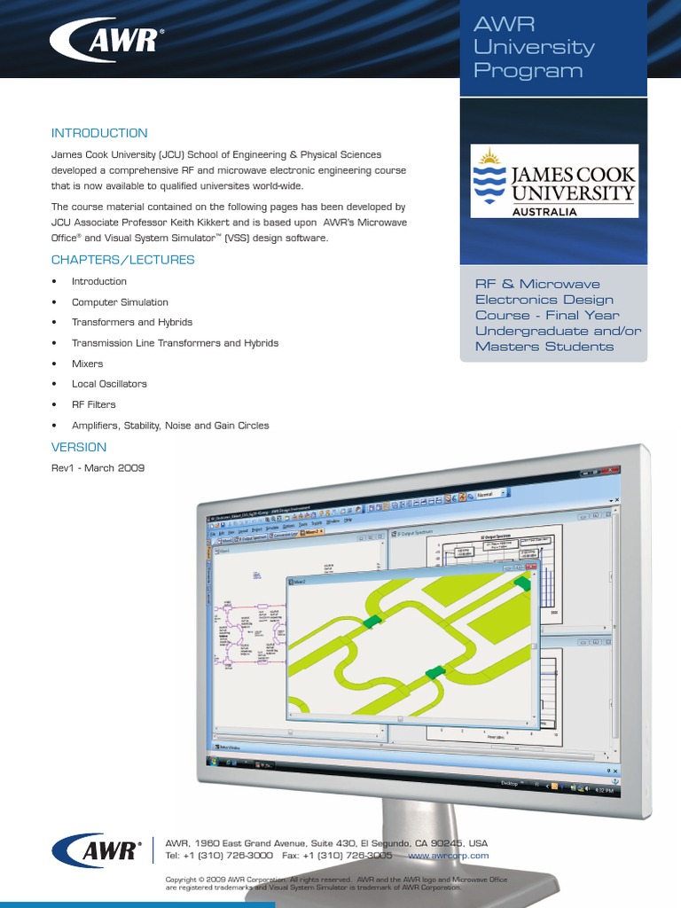 RF Electronics Design and Simulation C J Kikkert 2009 PDF