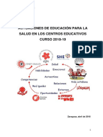 ACTUACIONES DE EDUCACIÓN PARA LA SALUD EN LOS CENTROS EDUCATIVOS