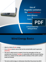 Use of Magnetic Levitation For:: Wind Turbines