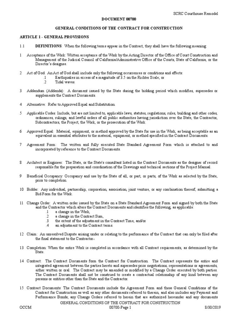 Standard Contract Document | PDF | General Contractor | Employment