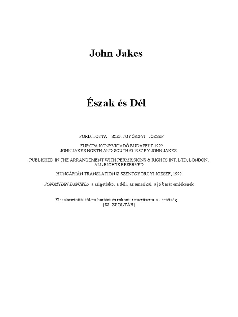 John-Jakes-Eszak-es-del 1 PDF | PDF