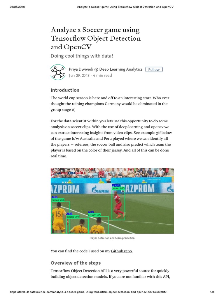 Analyze A Soccer Game Using Tensorflow Object Detection and OpenCV PDF ...
