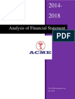 Analysis of Financial Statement: The ACME Laboratories Ltd. 2014-2018