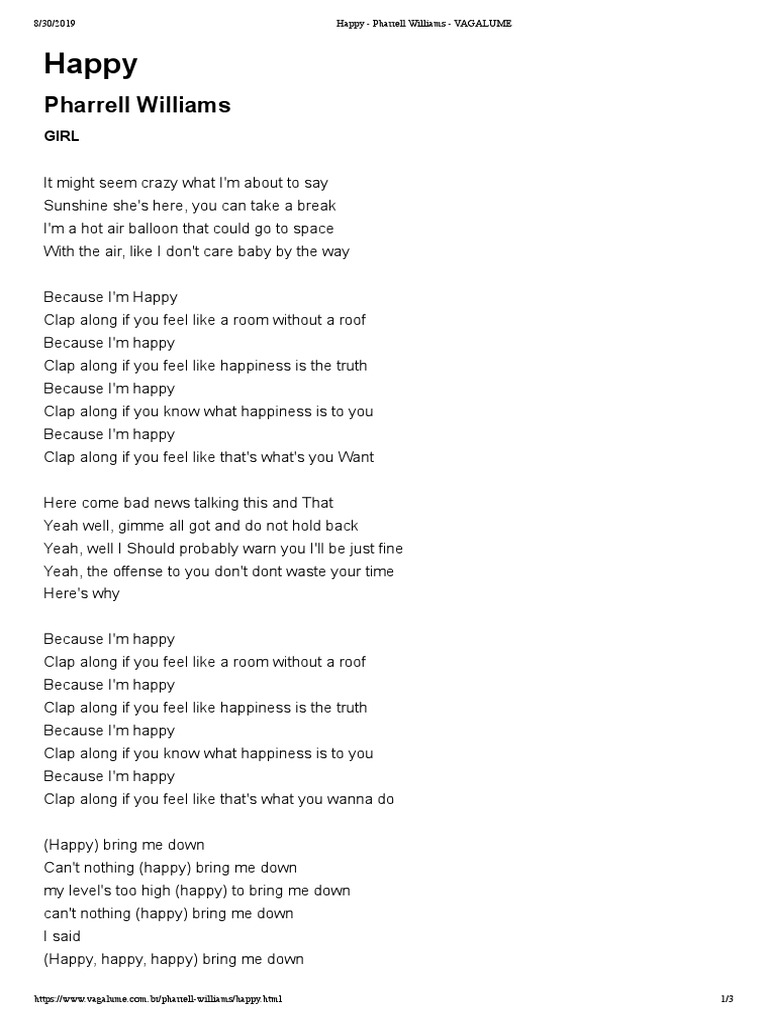 Happy - Pharrell Williams | PDF